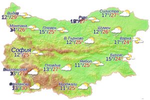Слънце и температури до 30° преди обяд, краткотрайни бури в планините и вътрешността на страната