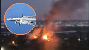 Зеленски обяви за унищожен руски бомбардировач ТУ-95 на 800 км от фронта на фона на протести в Киев