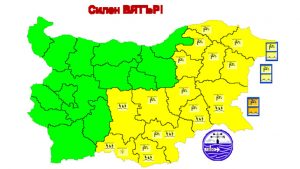 Жълт код в 14 области и захлаждане с валежи в цялата страна